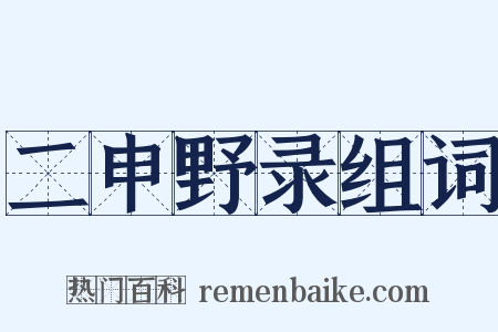 二申野录组词是什么意思的图片